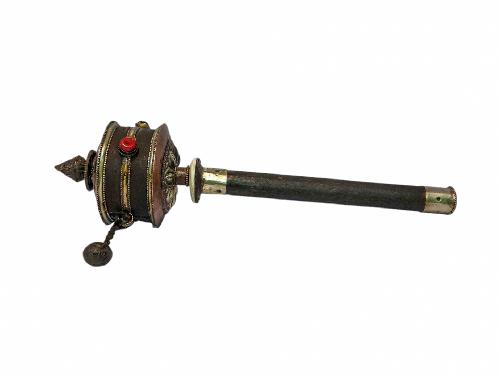 Hand Held Prayer Wheel, Buddhist Handmade Prayer Wheel