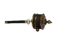 Hand Held Prayer Wheel, Buddhist Handmade Prayer Wheel