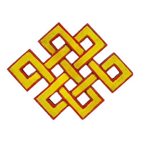 Wooden Endless Knot -painted [yellow], Haldu Wood