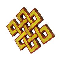 Wooden Endless Knot -painted [yellow], Haldu Wood