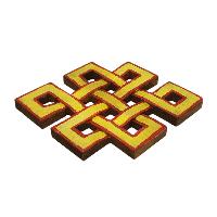 Wooden Endless Knot -painted [yellow], Haldu Wood