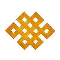 Wooden Endless Knot -painted [orange], Haldu Wood