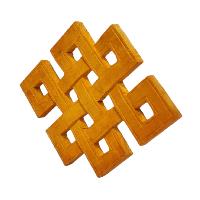 Wooden Endless Knot -painted [orange], Haldu Wood