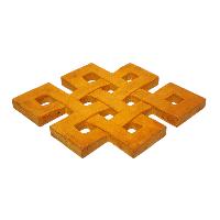 Wooden Endless Knot -painted [orange], Haldu Wood