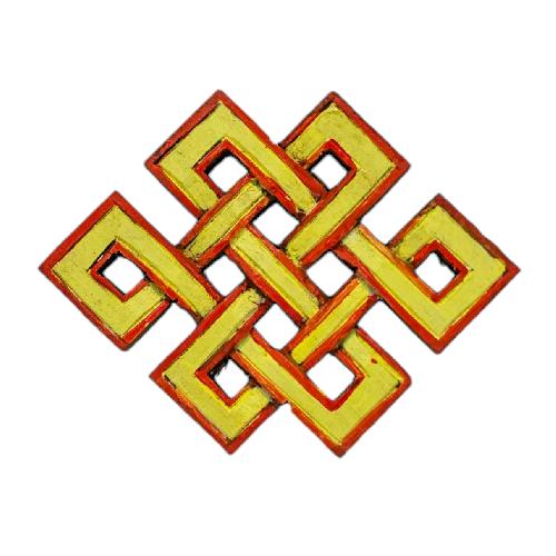 Wooden Endless Knot -painted [yellow], Haldu Wood