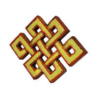 Wooden Endless Knot -painted [yellow], Haldu Wood