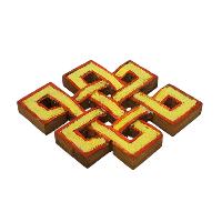 Wooden Endless Knot -painted [yellow], Haldu Wood