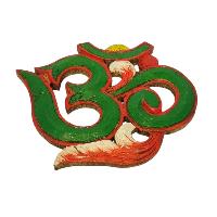 Wooden Om -painted [green], Haldu Wood