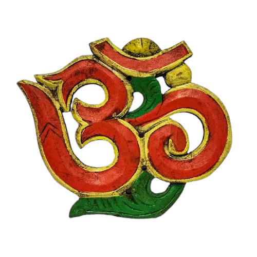 Wooden Om -painted [red], Haldu Wood