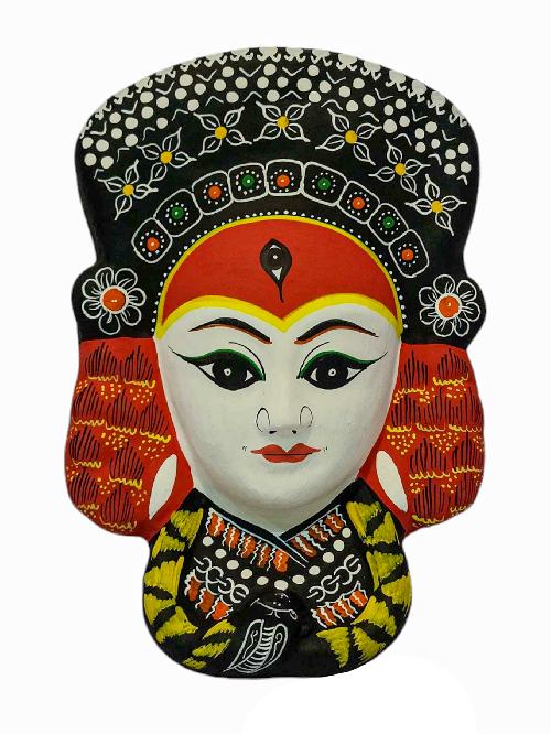 kumari, Handmade Resin Mask, Wall Hanging, painted