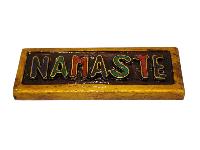 [namaste], Handmade Wall Hanging, [painted And Stone Setting]