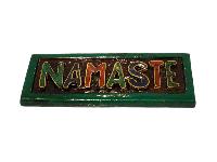 [namaste], Handmade Wall Hanging, [painted And Stone Setting]