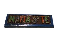 [namaste], Handmade Wall Hanging, [painted And Stone Setting]