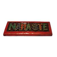 [namaste], Handmade Wall Hanging, [painted And Stone Setting]