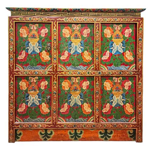 Tibetan Cabinet With Four Doors, painted