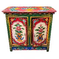 Tibetan Cabinet With Flower Design, Two Doors, [painted]