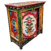 Tibetan Cabinet With Flower Design, Two Doors, [painted]