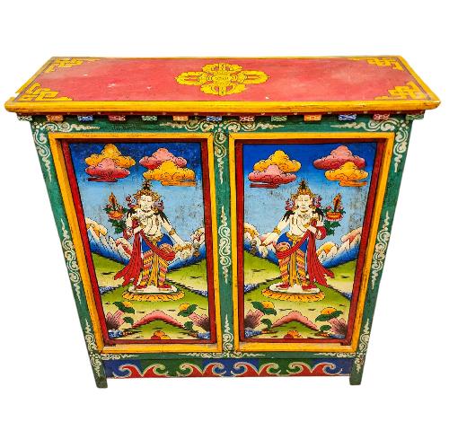 Tibetan Cabinet With Tara, Two Doors, [painted]