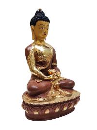 [amitabha Buddha], Tibetan Buddhist Handmade Statue, Partly Gold Plated, Painted Face