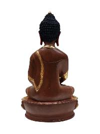 [amitabha Buddha], Tibetan Buddhist Handmade Statue, Partly Gold Plated, Painted Face