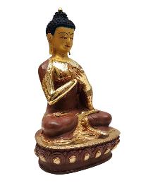 [vairochana Buddha], Tibetan Buddhist Handmade Statue, Partly Gold Plated, Painted Face