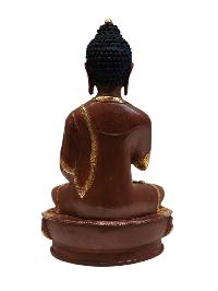 [amoghasiddhi Buddha], Tibetan Buddhist Handmade Statue, Partly Gold Plated, Painted Face