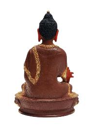 [medicine Buddha], Tibetan Buddhist Handmade Statue, Partly Gold Plated, Painted Face