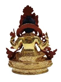 [ganesh], Tibetan Buddhist Handmade Statue, Gold Plated, Painted Face