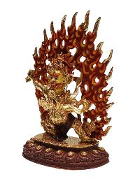 [vajrapani], Tibetan Buddhist Handmade Statue, Partly Gold Plated, Painted Face