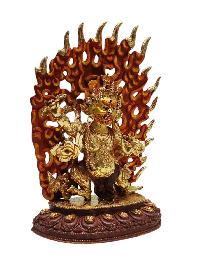 [vajrapani], Tibetan Buddhist Handmade Statue, Partly Gold Plated, Painted Face