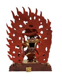 [vajrapani], Tibetan Buddhist Handmade Statue, Partly Gold Plated, Painted Face