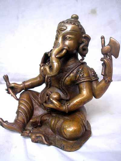 Ganesh Statue, [chocolate Oxidized], [sold]