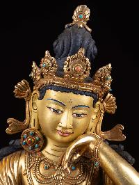 [bodhisattva], Buddhist Handmade Statue, [full Gold Plated], [face Painted], High Quality