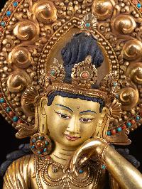 [bodhisattva], Buddhist Handmade Statue, [full Gold Plated], [face Painted], High Quality