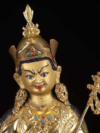 [padmasambhava], Buddhist Handmade Statue, [full Gold Plated], [face Painted], High Quality