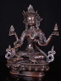 [lakshmi], [buddhist Handmade Statue, [chocolate Oxidized], High Quality