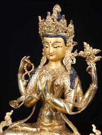 [chenrezig], Buddhist Handmade Statue, [full Gold Plated], [face Painted], High Quality