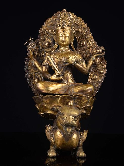 wangchok Terwal Drolma, Buddhist Handmade Statue, full Gold Plated, face Painted, High Quality