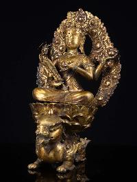 [wangchok Terwal Drolma], Buddhist Handmade Statue, [full Gold Plated], [face Painted], High Quality