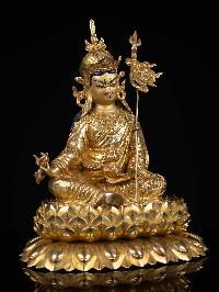 [padmasambhava], Buddhist Handmade Statue, [full Gold Plated], [face Painted], High Quality