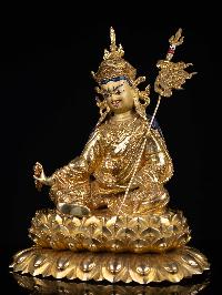 [padmasambhava], Buddhist Handmade Statue, [full Gold Plated], [face Painted], High Quality