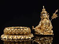 [padmasambhava], Buddhist Handmade Statue, [full Gold Plated], [face Painted], High Quality