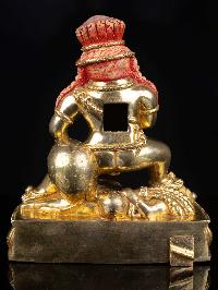 [yellow Jambhala Or Kubera], Buddhist Handmade Statue, [full Gold Plated], [face Painted], High Quality