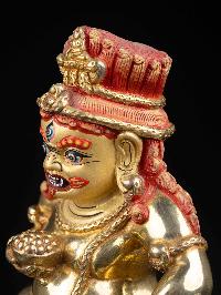 [yellow Jambhala Or Kubera], Buddhist Handmade Statue, [full Gold Plated], [face Painted], High Quality