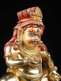 [yellow Jambhala Or Kubera], Buddhist Handmade Statue, [full Gold Plated], [face Painted], High Quality