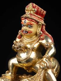 [yellow Jambhala Or Kubera], Buddhist Handmade Statue, [full Gold Plated], [face Painted], High Quality