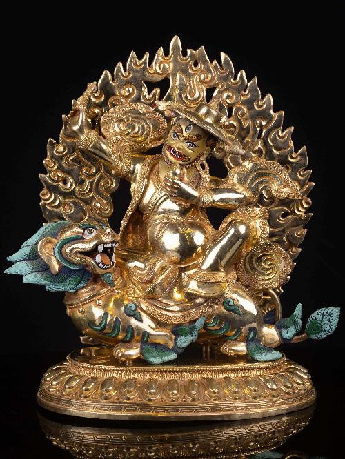 shugden, Buddhist Handmade Statue, full Gold Plated, face Painted, High Quality