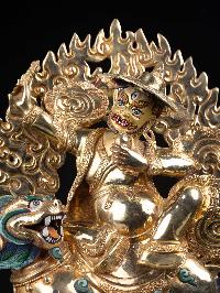 [shugden], Buddhist Handmade Statue, [full Gold Plated], [face Painted], High Quality