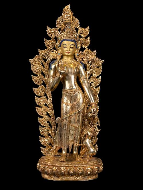 [padmapani Lokeshvara], Buddhist Handmade Statue, [full Gold Plated], [face Painted], High Quality