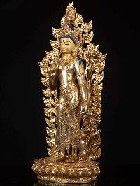 [padmapani Lokeshvara], Buddhist Handmade Statue, [full Gold Plated], [face Painted], High Quality